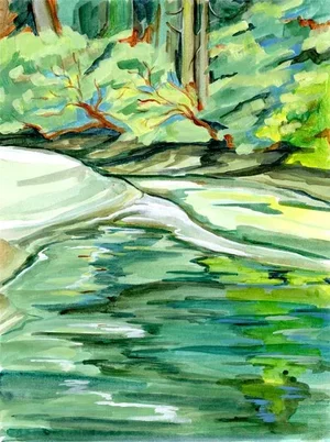 Plein Aire Landscape Original Painting, Sandbar 2, Acrylic Study