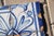 Ceramic 18th Century Portuguese Set of Four Tiles Blue & White Floral Geometric Panel Antique Hand Painted For Sale - Image 7 of 10