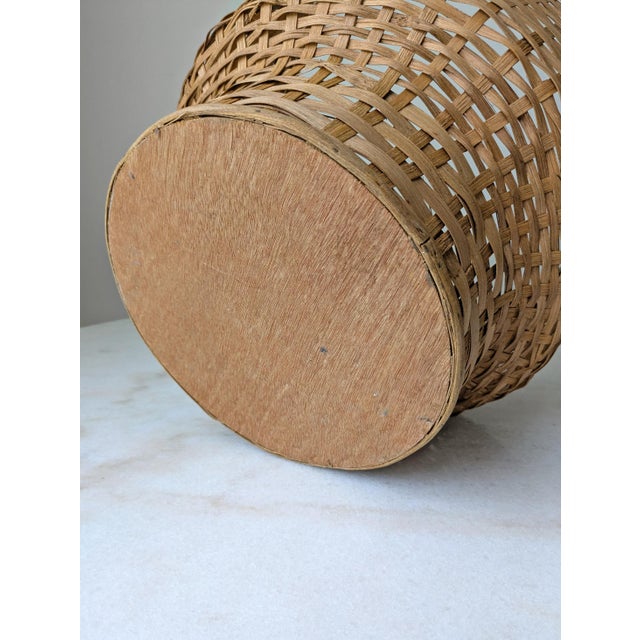 Vintage Scupltural Split Reed Bamboo Basket For Sale In Chicago - Image 6 of 6