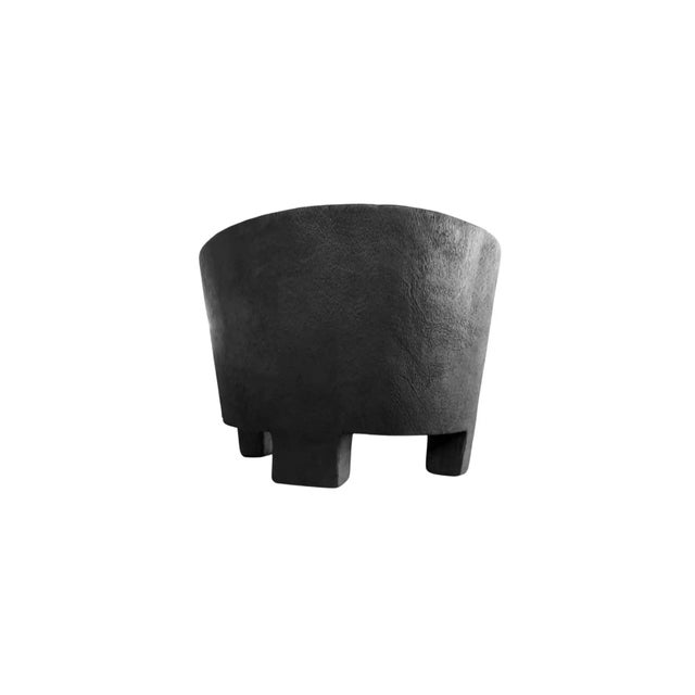 Solid Mango Wood Side Table With Burnt Finish, Modern Organic For Sale - Image 4 of 5