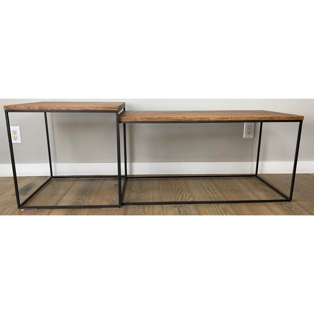 Mid-Century Modern Modern Iron an Wood Scandinavian Modular Coffee Table For Sale - Image 3 of 7