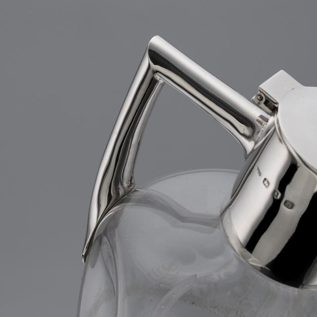 Antique English Silver and Etched Glass Claret Jug, 1897 For Sale - Image 15 of 18