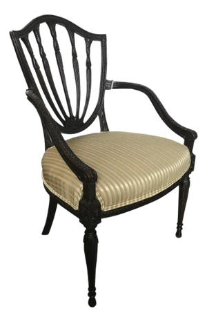 19th Century Hand Carved Hepplewhite Armchair Desk Chair
