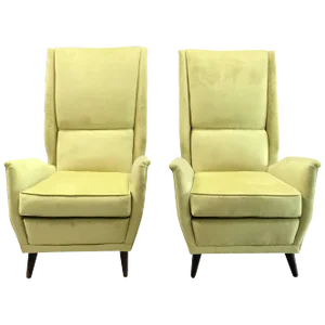Italian Upholstered Armchairs by ISA - a Pair