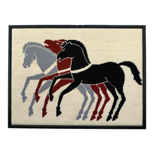 1970's Framed Horse Needlepoint