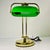 1970s Vintage Art Deco Arts & Crafts Emeraldite Bottle Green Glass Shade Brass Bankers Desk Lamp For Sale - Image 15 of 16