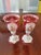 Mid 19th Century Antique Moser Bohemian Glass Cranberry Overlay Goblets - a Pair For Sale - Image 5 of 9