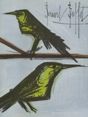 Original 1967 Lithograph "Les Oiseaux" (Birds) by Bernard Buffet