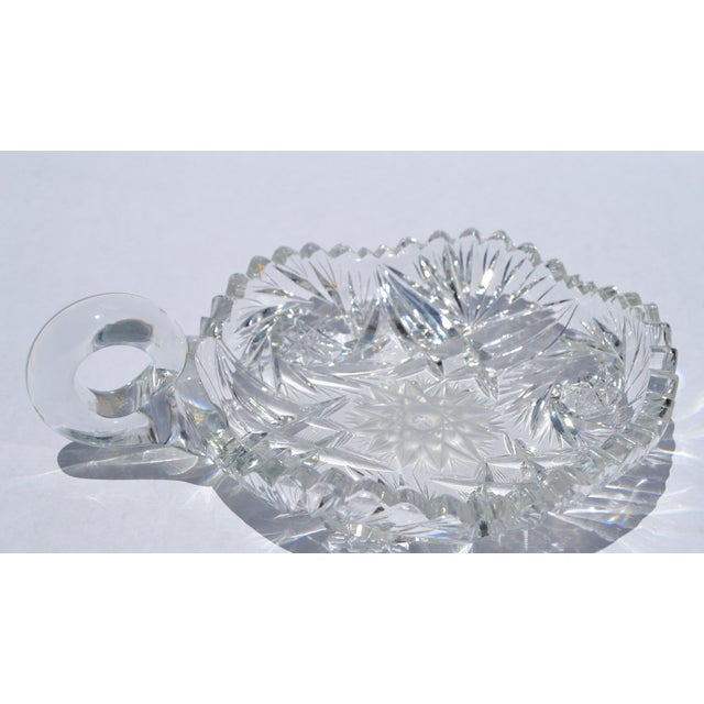 Early 20th Century American Brilliant Period Cut Glass Bowl Handle Sawtooth 50% Lead For Sale - Image 11 of 16