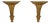 1970s Pair of Decorative Crafts Pair of Italian Gold Wall Sconce Shelves For Sale
