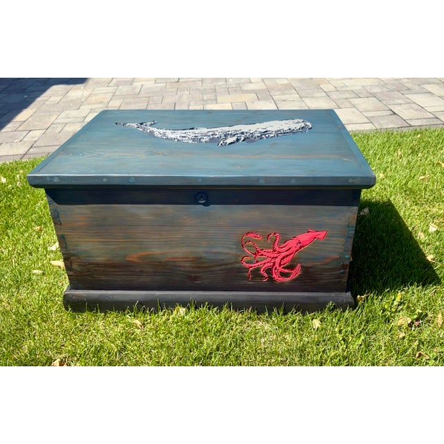 Late 19th Century Squid and Whale Blanket Chest For Sale - Image 9 of 9