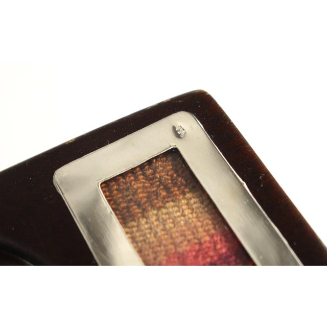 Mid-Century Peruvian Tray, Cumaru Wood, Sterling Silver & Inka Textile For Sale - Image 10 of 18