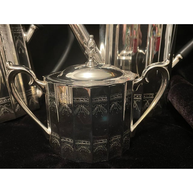 1920s Tiffany & Company Paul Revere Fluted Panel Silverplate Tea Set For Sale - Image 11 of 12
