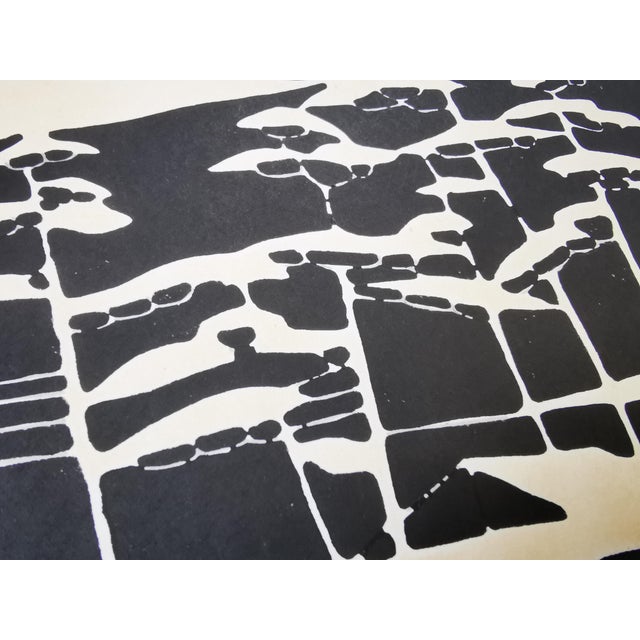 Vintage Japanese Black and White Print by Japanese Artist Toshijiro