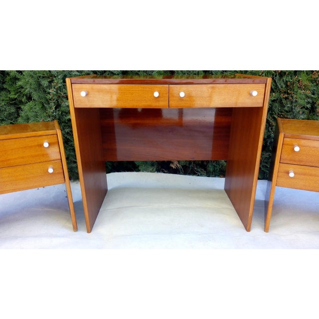 Bedside Tables, Stool and Dressing Table by Jindřich Halabala, 1970s, Set of 4 For Sale - Image 9 of 17