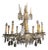 Vintage Ten Arm Nickel and Crystal Chandelier For Sale