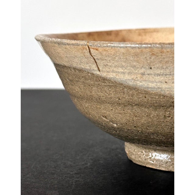 Korean Buncheong Ceramic Tea Bowl with White Slip Glaze Joseon Dynasty For Sale - Image 10 of 12