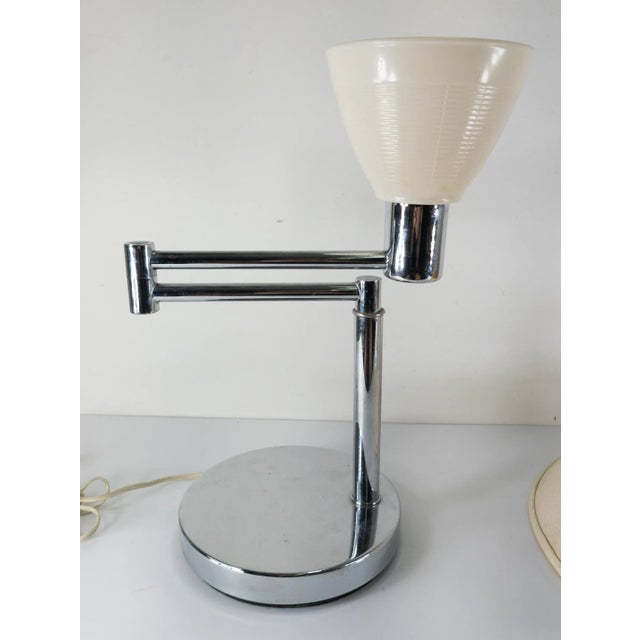 Metal Mid-Century Modern Chrome Plated Cantilever Table Lamp After Walter Von Nessen For Sale - Image 7 of 12