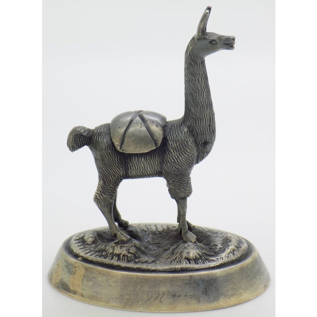Camusso 1.8-oz. Vintage Peruvian Handmade Genuine Sterling 925 Silver Camusso Brand Llama Figurine For Sale - Image 4 of 11