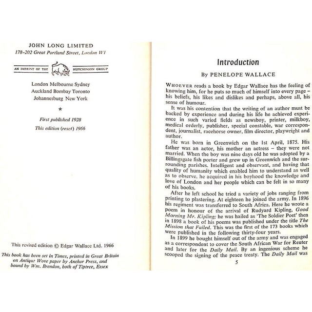 1960s "The Twister" 1966 Wallace, Edgar For Sale - Image 5 of 5