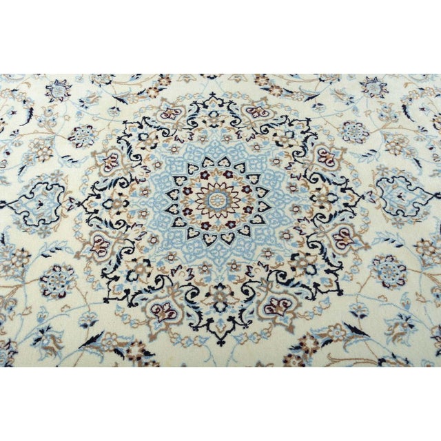 Hand-Knotted Oriental Rug Nain 9la Rug with Silk For Sale - Image 6 of 13