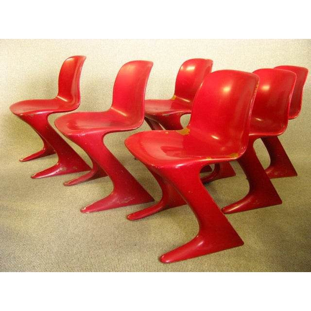Mid-Century Modern Z Chairs by Ernst Moeckel & Siegfried Mehl for VEB Petrochemisches Kombinat Schwedt, 1960s, Set of 6 For Sale - Image 3 of 11