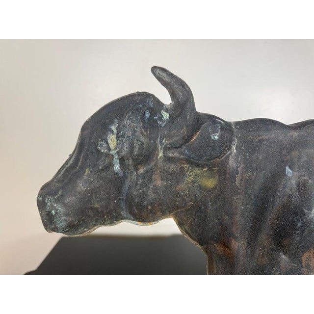 19th Century American Copper Bull Weathervane, Hand-Crafted Folk Art For Sale - Image 10 of 12
