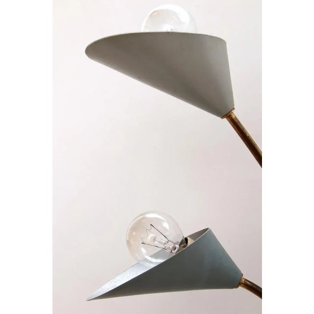 Vintage Wall Lamp with 5 Lights in Brass & Metal, Denmark, 1960s For Sale - Image 4 of 9