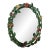 Vintage Tole Floral and Leaf Design Mirror For Sale
