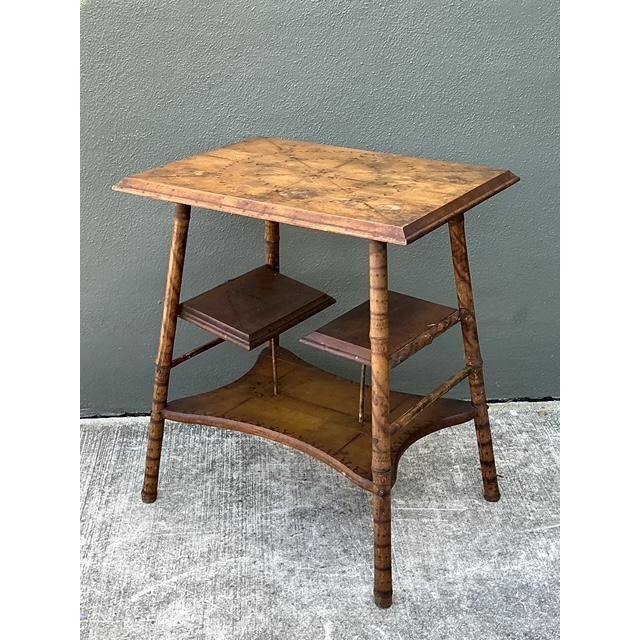 Vintage Tortoise Bamboo Side Table For Sale - Image 4 of 12