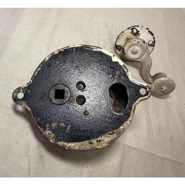 Rare Antique Patented 1867 Brass Crank Hand Wind Front Door Bell 19th Century For Sale - Image 9 of 9