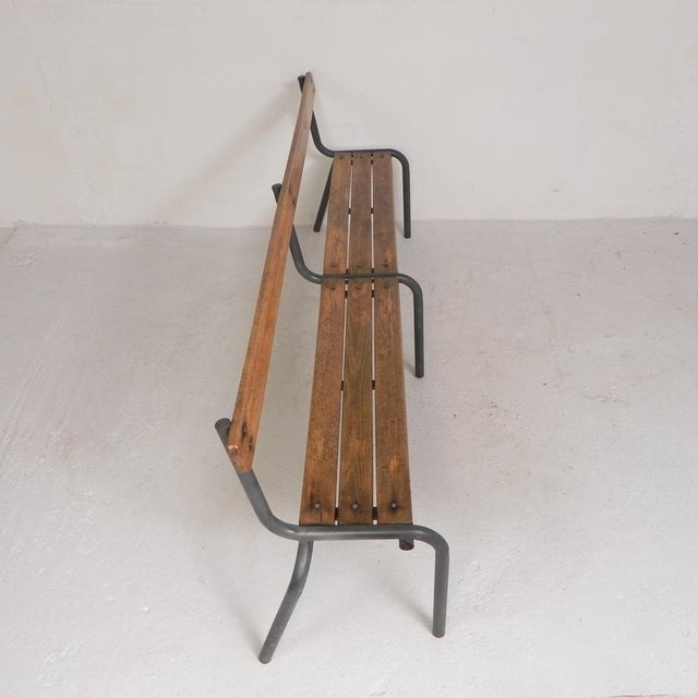 French School Slatted Bench, 1960s For Sale - Image 11 of 18