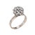 Stylish vintage diamond cluster ring crafted in 14k white gold (circa 1950s). Round brilliant cut diamonds total an...
