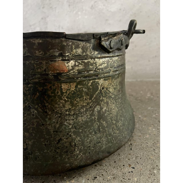 Rustic 19th Century Copper & Brass Cooking Bowl From the Arabian Desert For Sale - Image 3 of 7