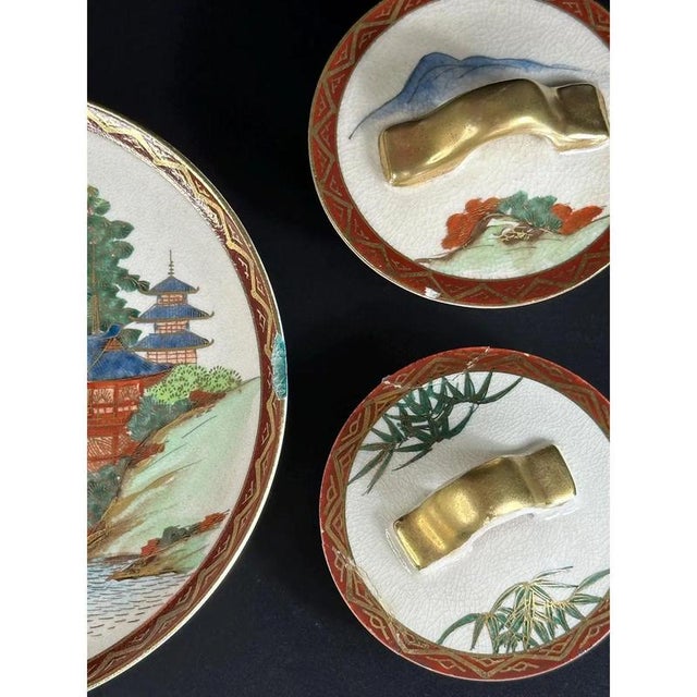 Hand-Painted Satsuma Tea Service from Sōkō China, 1920s, Set of 15 For Sale - Image 4 of 11