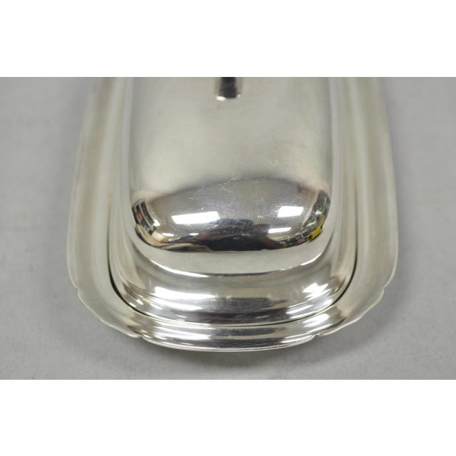 Vintage Reed & Barton Art Deco Mid Century Modern Silver Plated Butter Dish For Sale In Philadelphia - Image 6 of 13