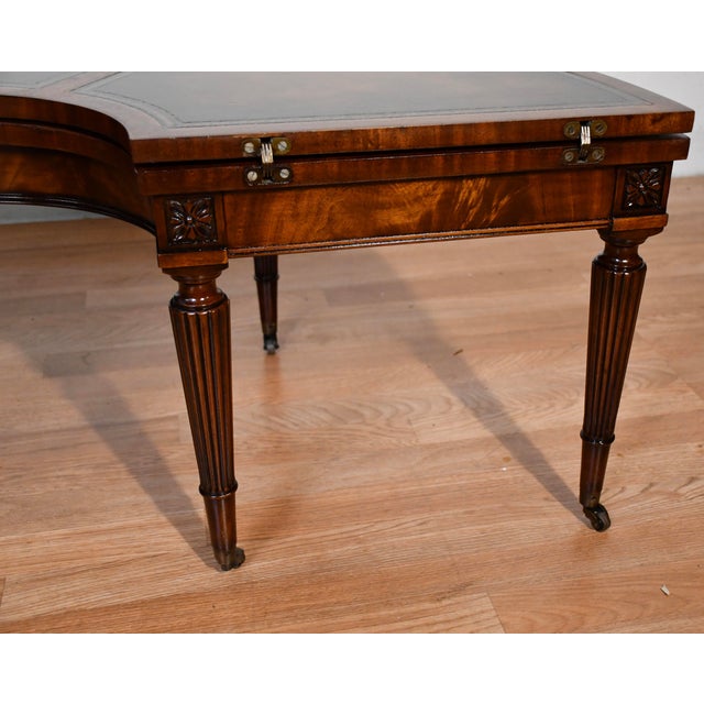 1930s 1930s Weiman English Regency Mahogany & Leather Top , Flip-Top Coffee Table For Sale - Image 5 of 18