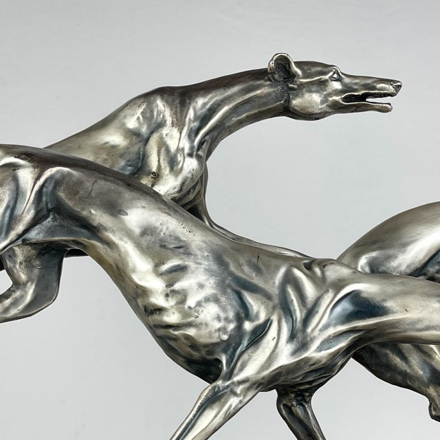 Vintage Silver Sculpture of Racing Greyhounds by Angelo Schiavon, Italy, 1950s For Sale - Image 9 of 15