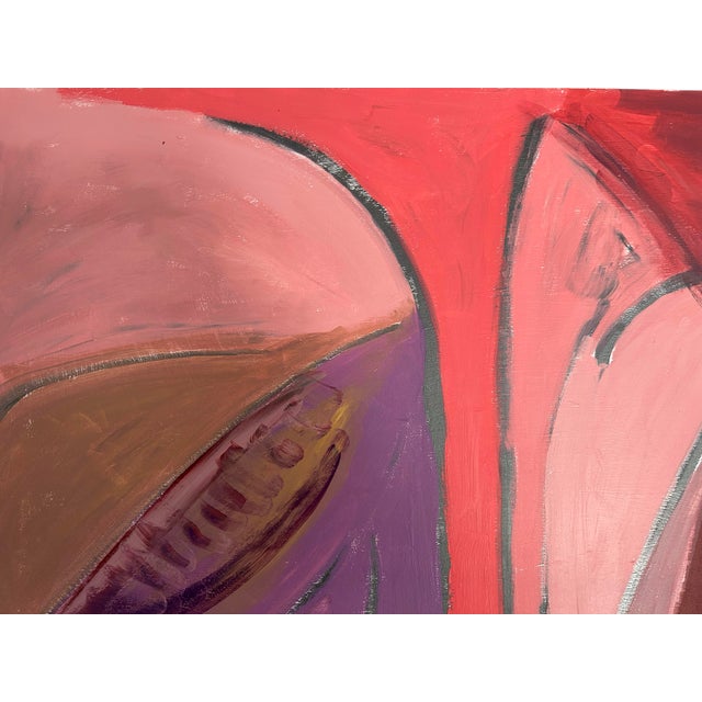 Abstract Composition in Red Called “Range Ryder” Acrylic on Wood by Erik Sulander For Sale In New York - Image 6 of 6