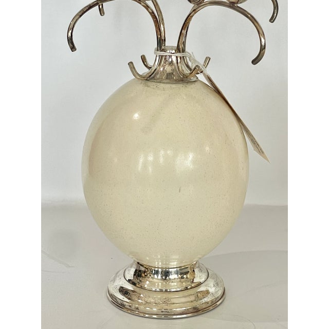 English Silver Ostrich Eggs Candelabras, Attributed to Anthony Redmile For Sale - Image 11 of 12