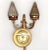 Antique French Regency Brass/ Bronze Hand Held Torch Wall Sconce With Flame Shades For Sale - Image 13 of 18