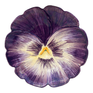 French Majolica Pansy Plate Jerome Massier, Circa 1890