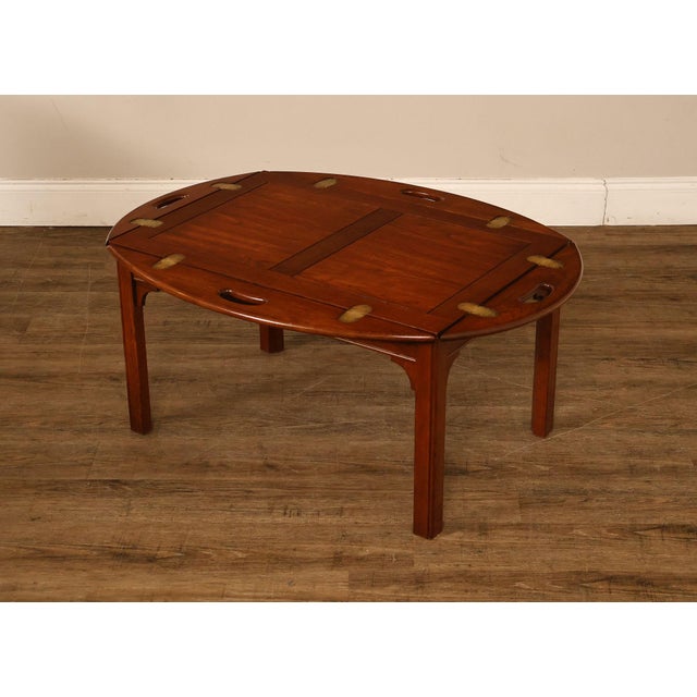Chippendale Chippendale Style Cherry Butler's Tray Coffee Table For Sale - Image 3 of 18
