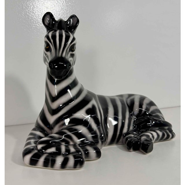 Glazed Ceramic Zebra Sculpture, Bassano, 2000s For Sale - Image 4 of 10