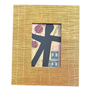 Contemporary Original Small Wayne Cunningham Abstract Collage Tabletop Wood Frame For Sale