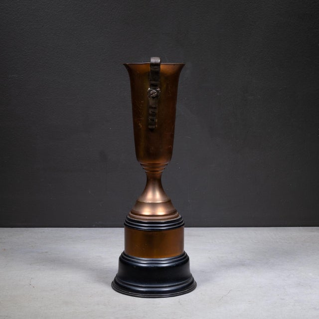 Art Deco Brass and Copper Cup Trophy With Bakelite Base c.1930 For Sale - Image 4 of 8
