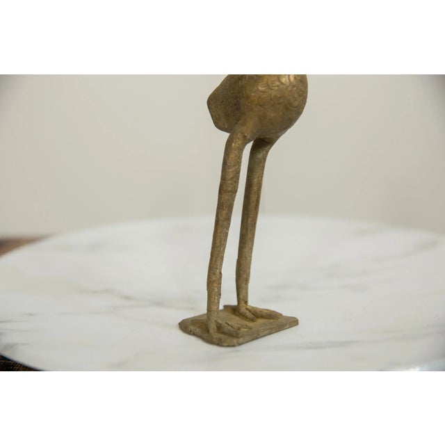 Vintage African Bronze Long Legged Bird For Sale - Image 4 of 6