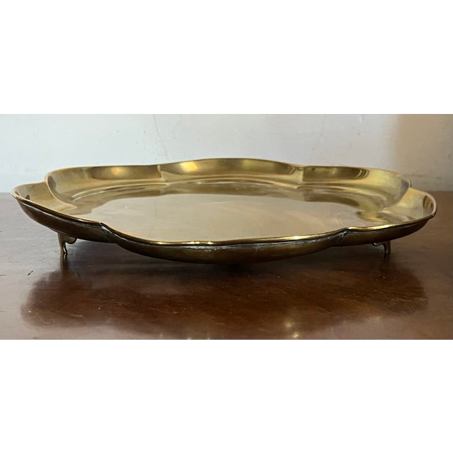 18th Century Antique 18th Century English George III Footed Brass Tray For Sale - Image 5 of 15