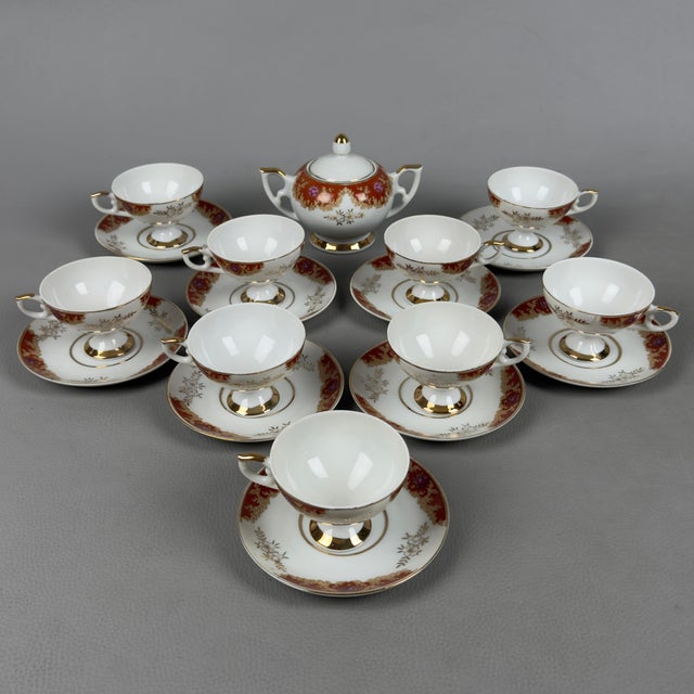 Vintage Finest Porcelain Tea Coffee Service for Nine People, Set of 19 For Sale - Image 11 of 11