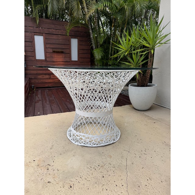 1950s Russell Woodard Spun Fiberglass Patio Set - Dining Table & Chair, 2 Pieces For Sale - Image 9 of 9